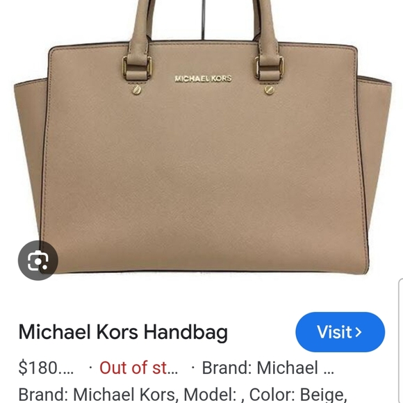 NWT Michael Kors Satchel Natural with Shoulder Strap - Picture 4 of 7